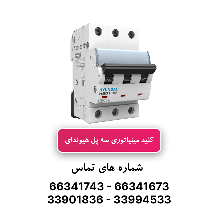 کلید مینیاتوری سه پل 10 آمپر هیوندای