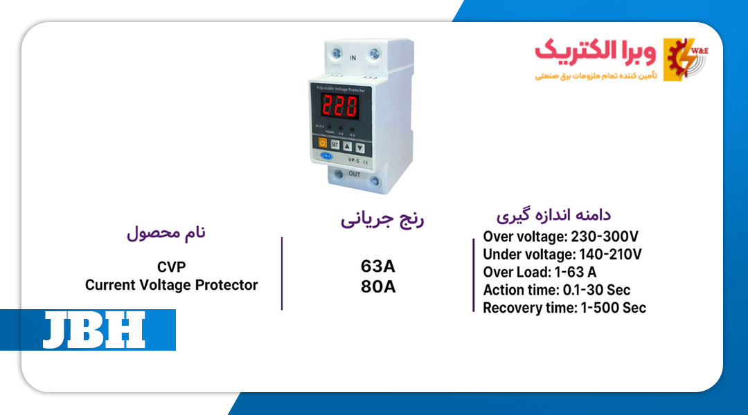 ویژگی و کاربرد و مزایای محافظ ولتاژ جریان 63 آمپر تک فاز جی بی اچ